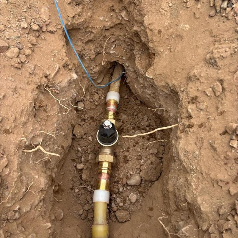 Pressure reducing valve installed on copper water main