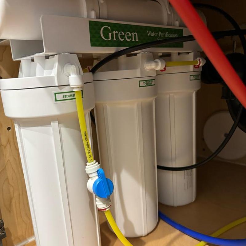 5-stage Green RO water filtration system installed