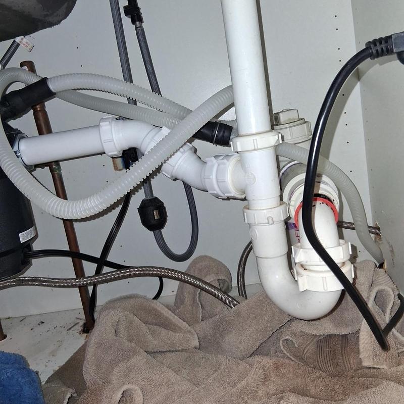 Under sink PVC drain pipes with flexible hoses
