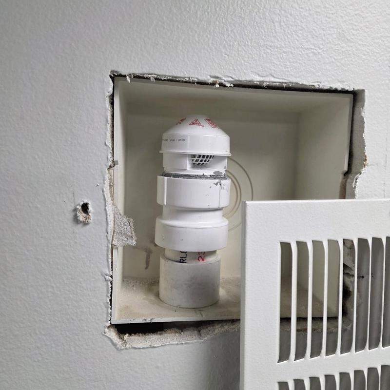 Studor vent replacement in wall cavity near vent grille