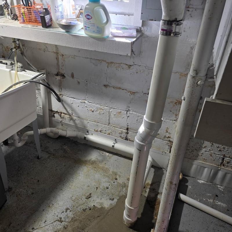 Laundry stack PVC pipe replacement and recementing
