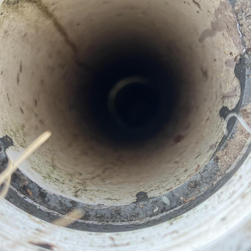 Sewer line interior view during inspection Sewer line interior view during inspection