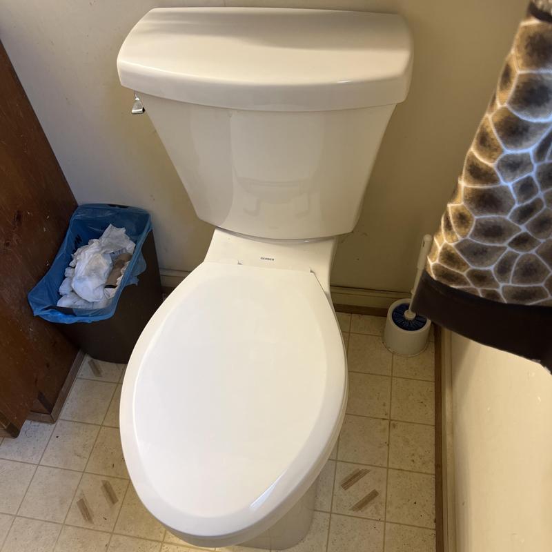Gerber comfort height toilet installation in bathroom Gerber comfort height toilet installation in bathroom