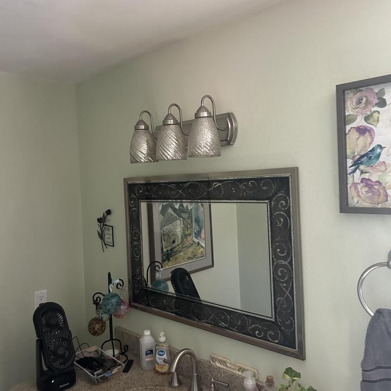 Vanity light fixture above bathroom mirror in Boise