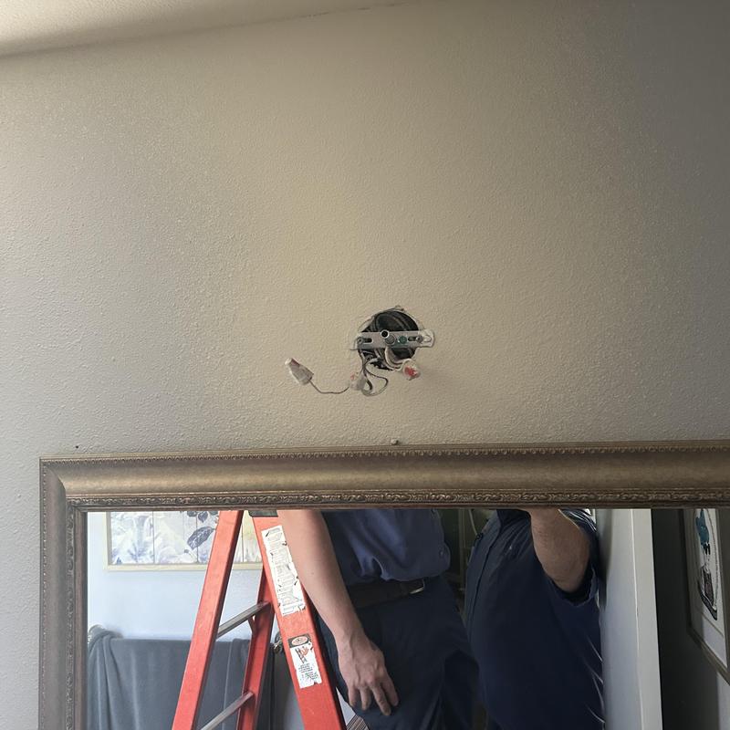Vanity light wiring above master bathroom mirror