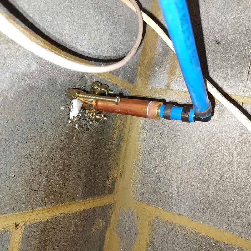 Frost proof hose bib installation in foundation wall Frost proof hose bib installation in foundation wall
