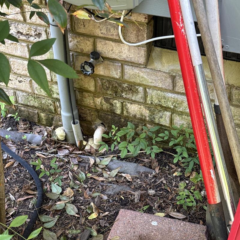 Frost proof hose bib on foundation wall Frost proof hose bib on foundation wall