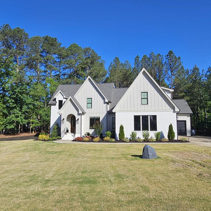 Outdoor living space with landscaping in Raleigh, NC