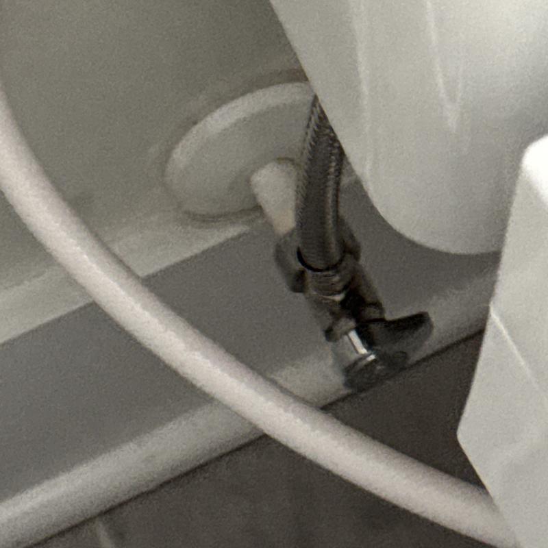 Push-pull shut off valve installation under toilet tank Push-pull shut off valve installation under toilet tank