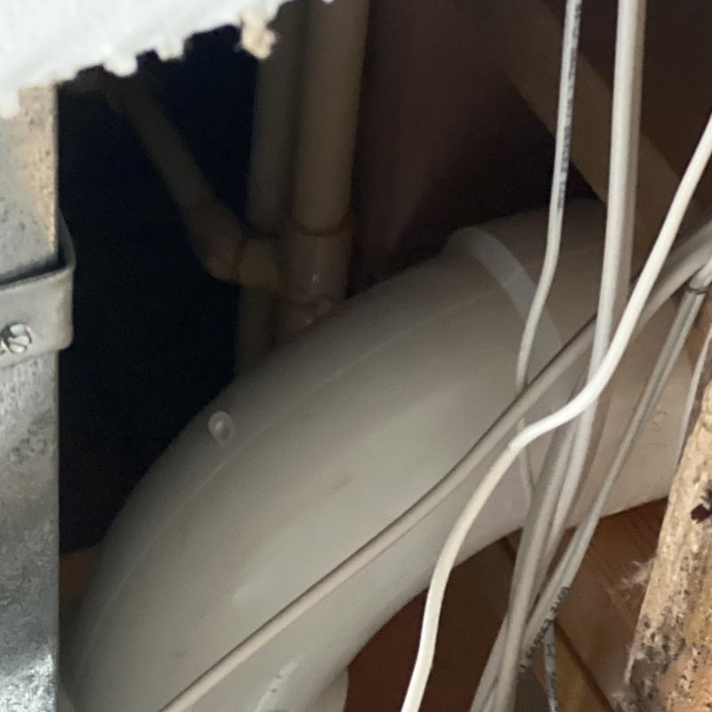 CPVC waterline inside ceiling with wiring nearby CPVC waterline inside ceiling with wiring nearby