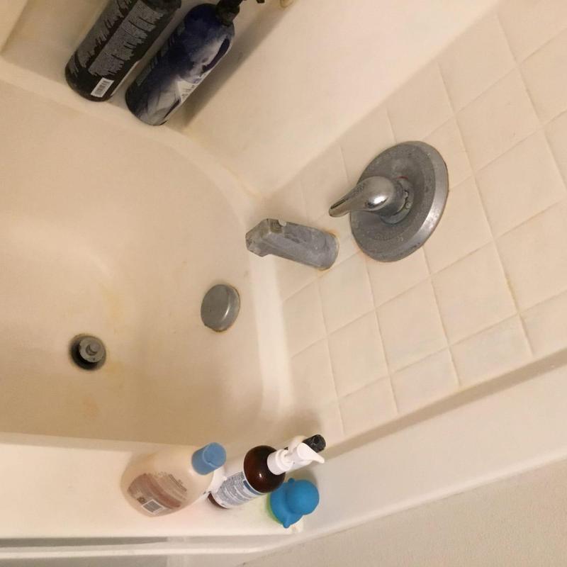 Bathtub faucet and shower handle installation in bathroom Bathtub faucet and shower handle installation in bathroom