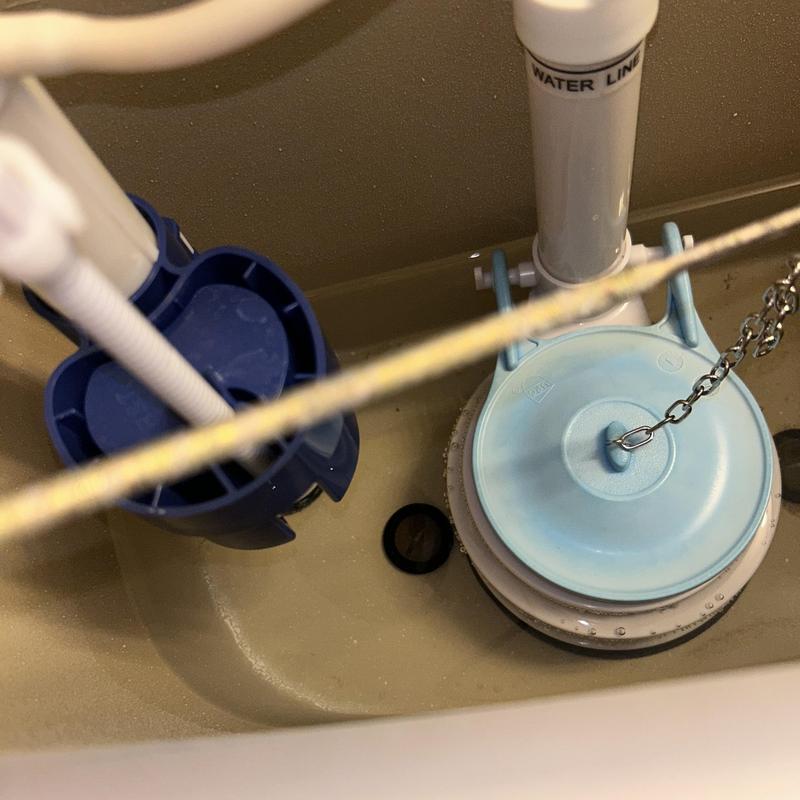 Toilet flush valve and fill valve inside tank Toilet flush valve and fill valve inside tank