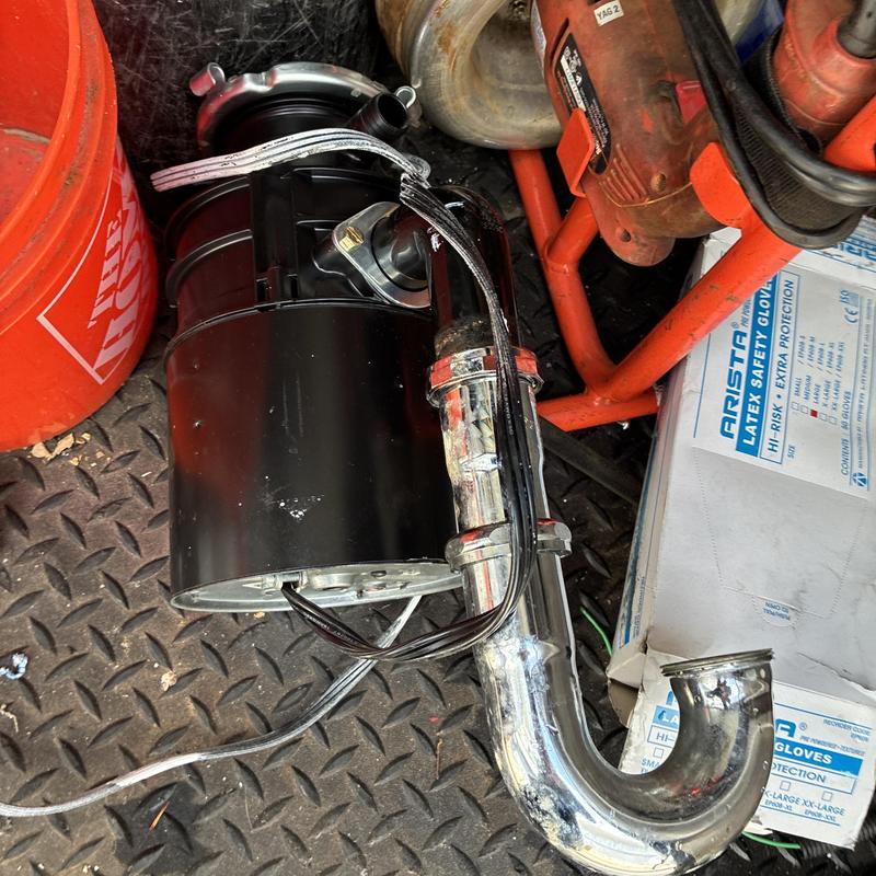 Garbage disposal and chrome P-trap replacement parts Garbage disposal and chrome P-trap replacement parts