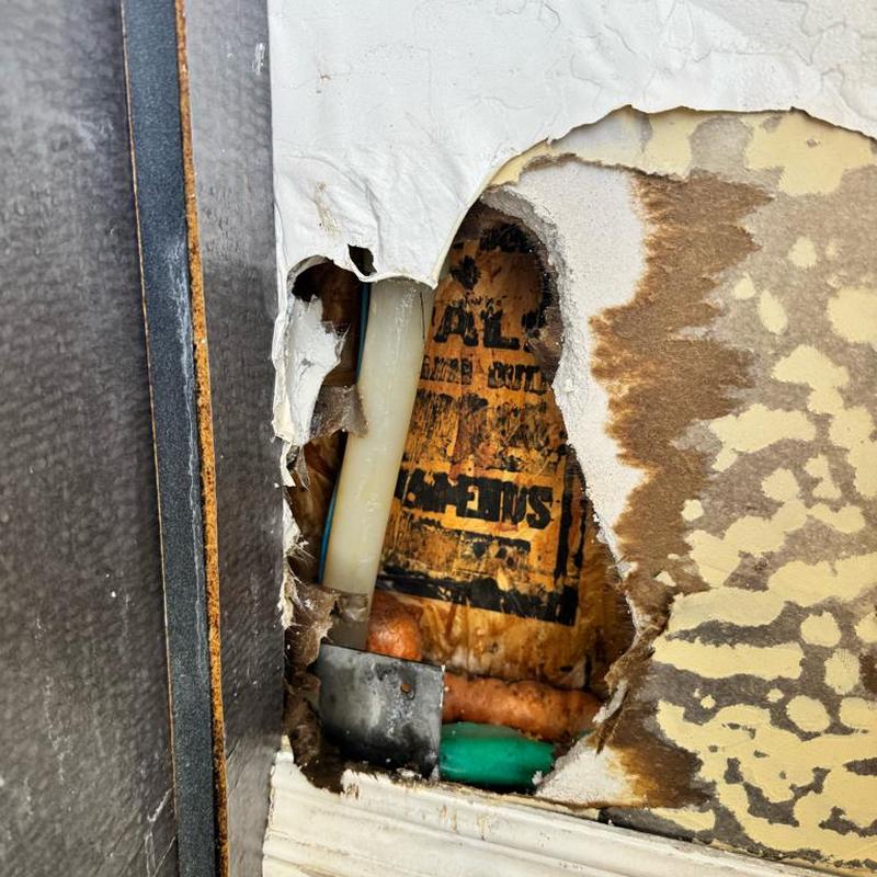 PEX to copper connection with drywall damage