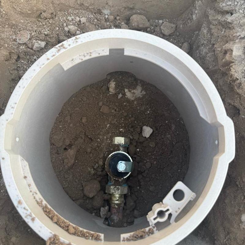 PRV pressure reducing valve in irrigation access box