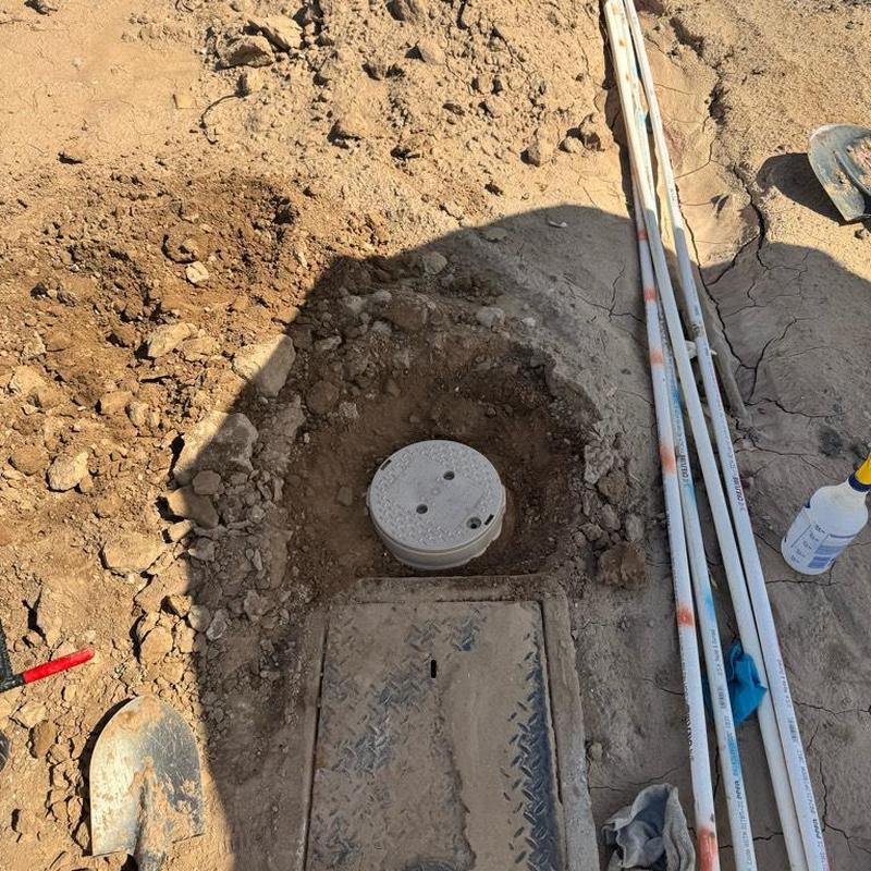PRV installation on copper water main with irrigation box