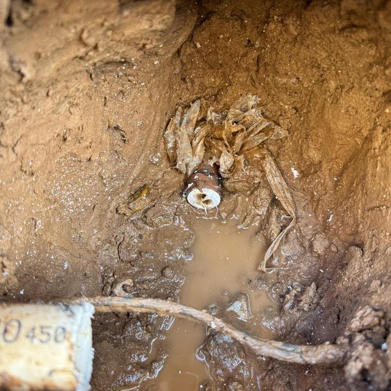 Irrigation line copper to PVC fitting leak repair