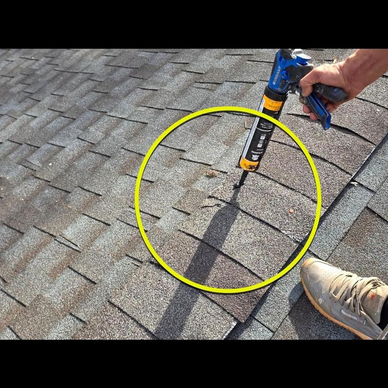 Asphalt shingles with sealant application on roof damage Asphalt shingles with sealant application on roof damage