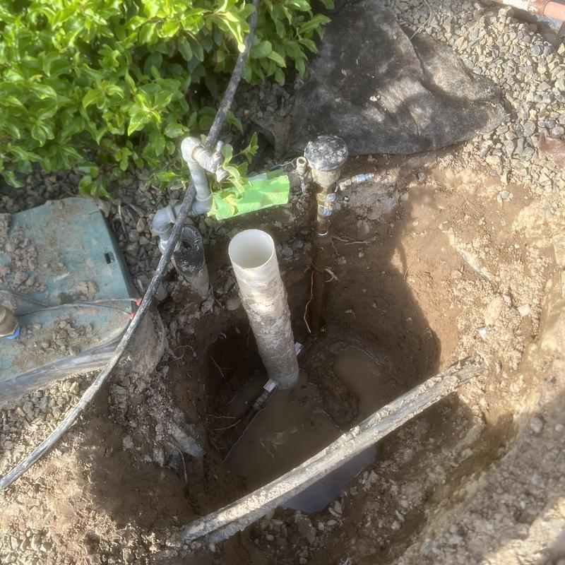 Irrigation shut off valve replacement underground trench
