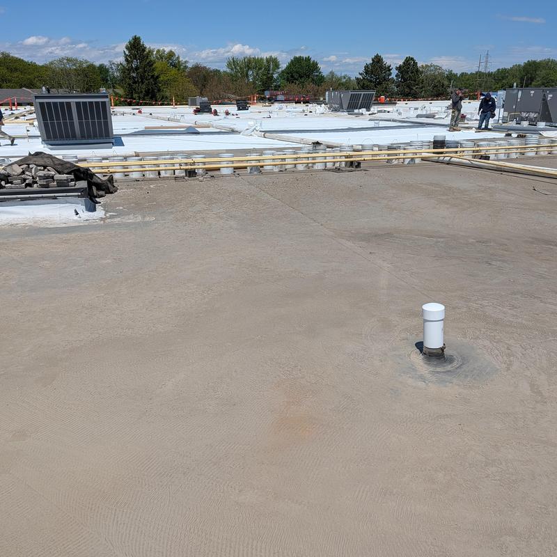 TPO Single Ply Flat Roof Restoration in progress