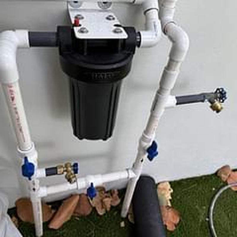 Water filtration system with PVC pipes and valves installation Water filtration system with PVC pipes and valves installation