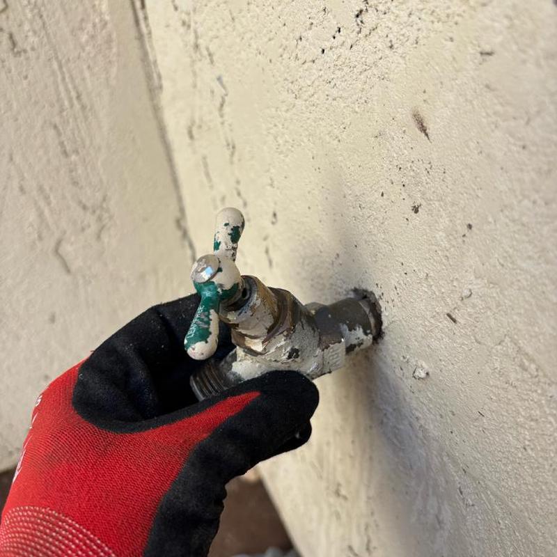 Exterior hose bib replacement on stucco wall