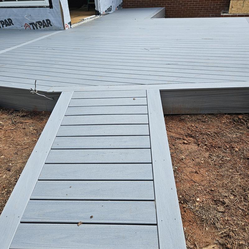 Composite deck walkway and platform installation