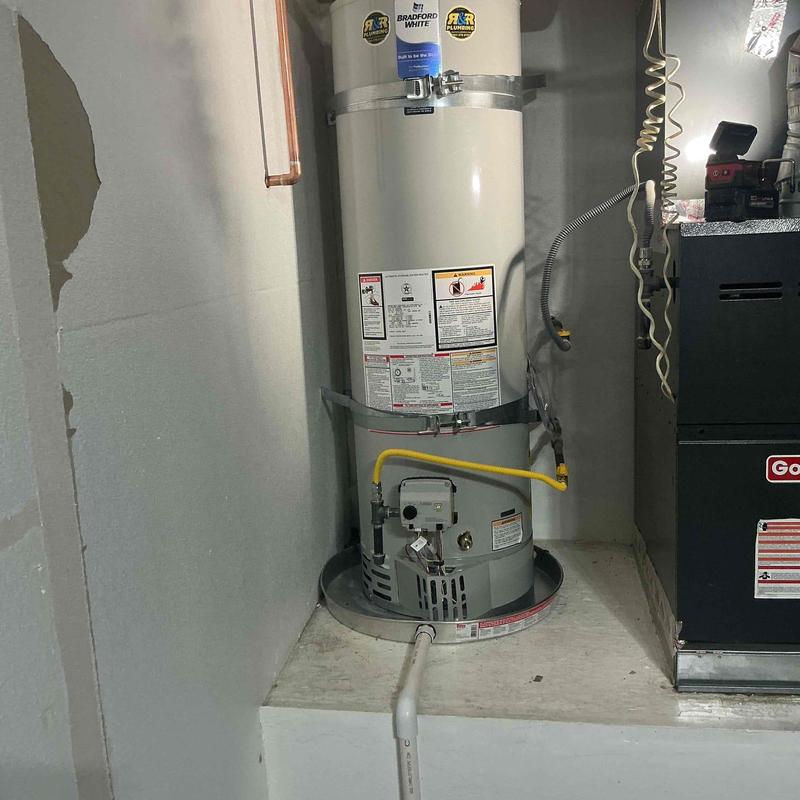 40-gallon water heater installation with piping