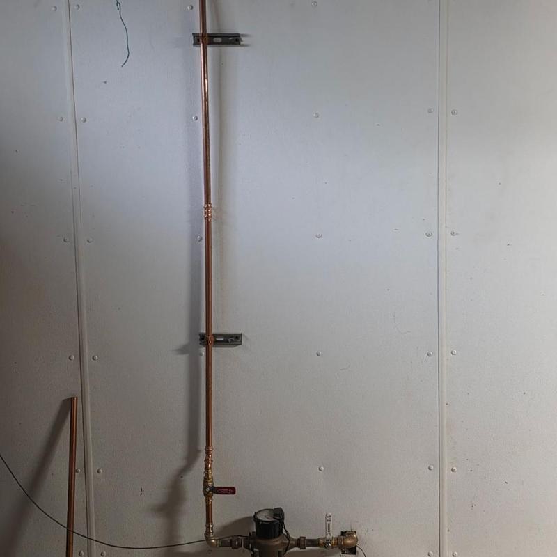 Water service line with ball valves and tracer wire installation