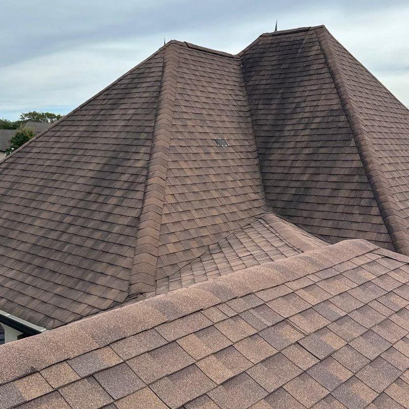 Asphalt shingles and ridge cap hail damage inspection