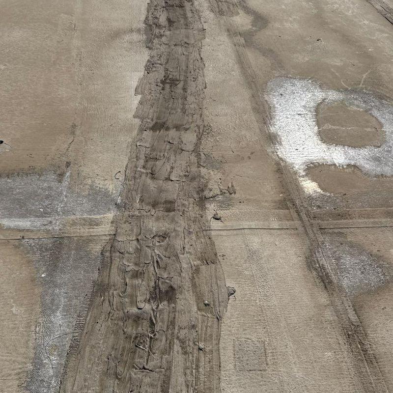 Roof membrane with hail damage and deterioration spots