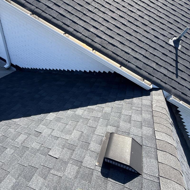 Roof shingles and flashing inspection with vent assessment