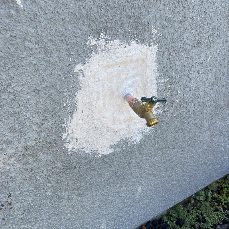 12-inch threaded hose bib on exterior wall