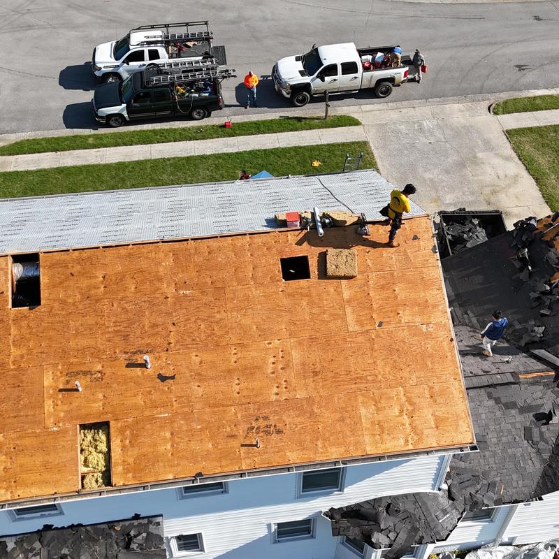 Rear roof plywood decking replacement in Madison, AL