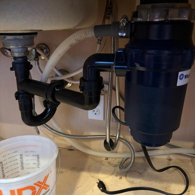 Kitchen sink drain and garbage disposal installation
