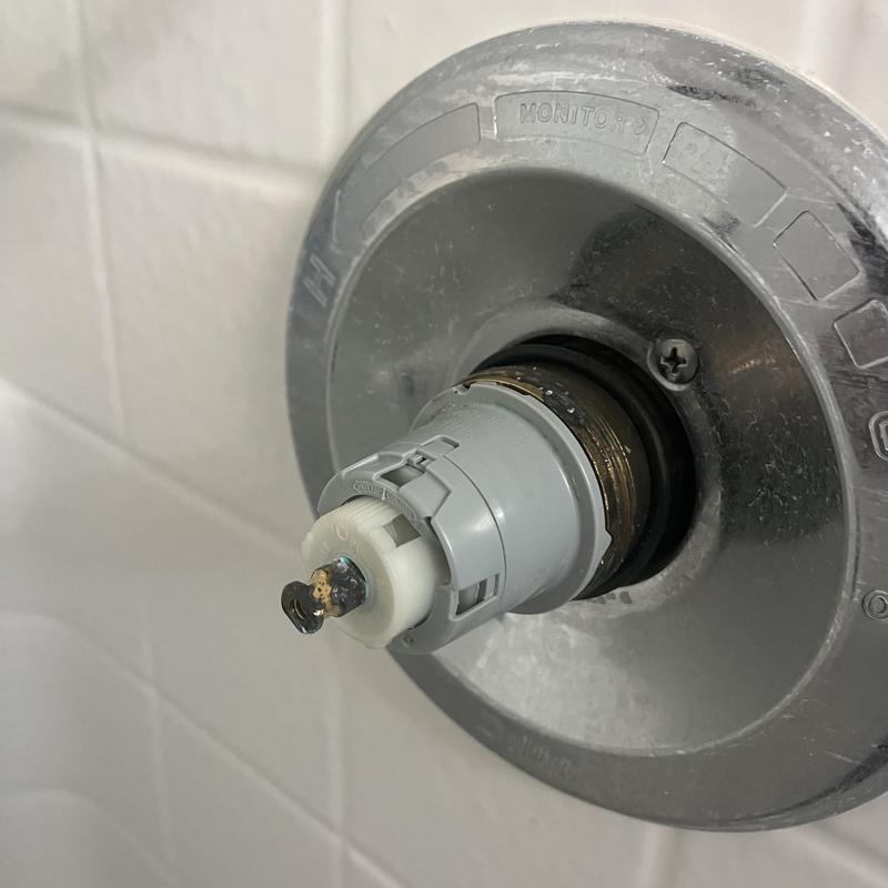 Delta shower cartridge installation with corroded trim