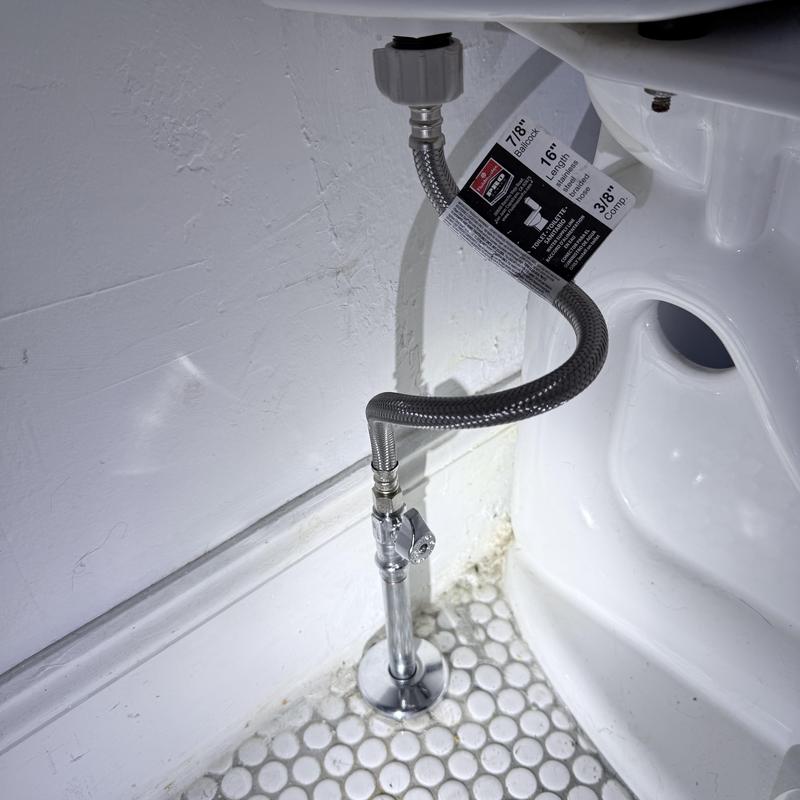 Toilet emergency stop valve with braided hose installation Toilet emergency stop valve with braided hose installation