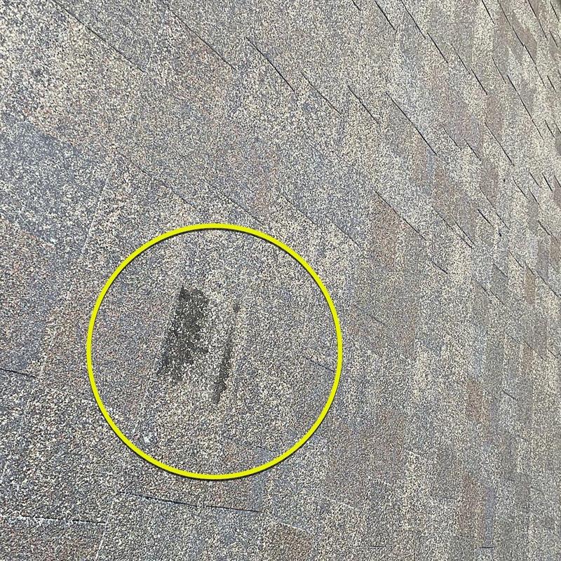 Certainteed Landmark shingles with dark spot damage