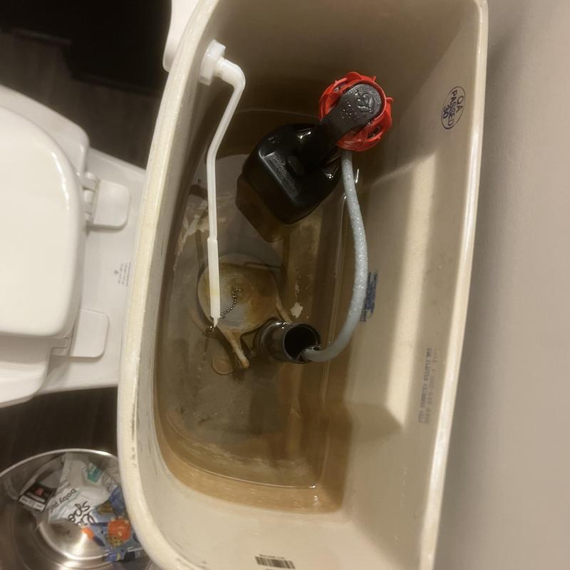Toilet tank components with fill valve and flapper seal Toilet tank components with fill valve and flapper seal