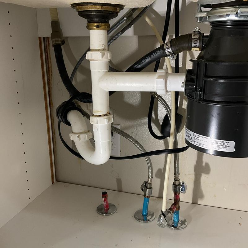 Kitchen faucet water supply pipe extensions under sink