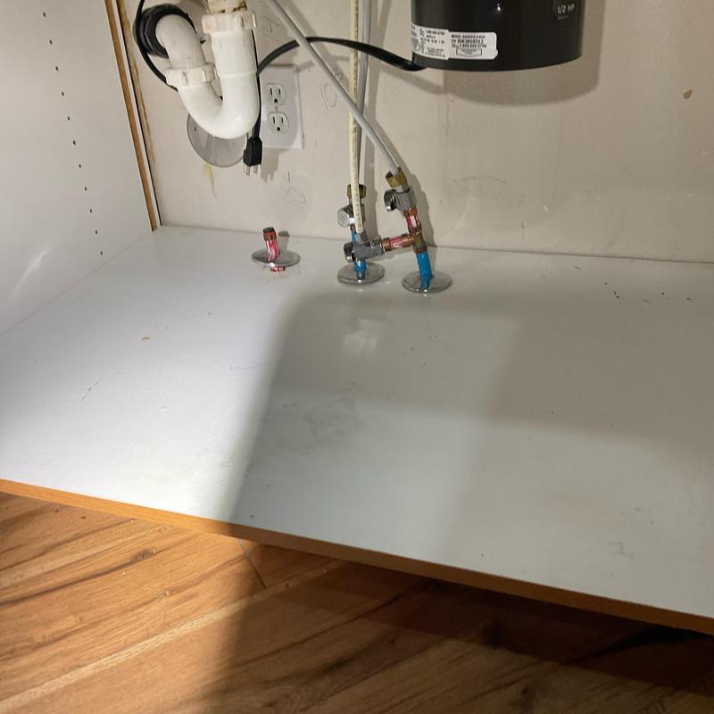 Kitchen faucet water supply line extensions under sink