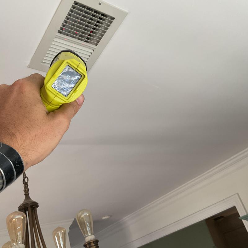 Air vent temperature check with infrared thermometer