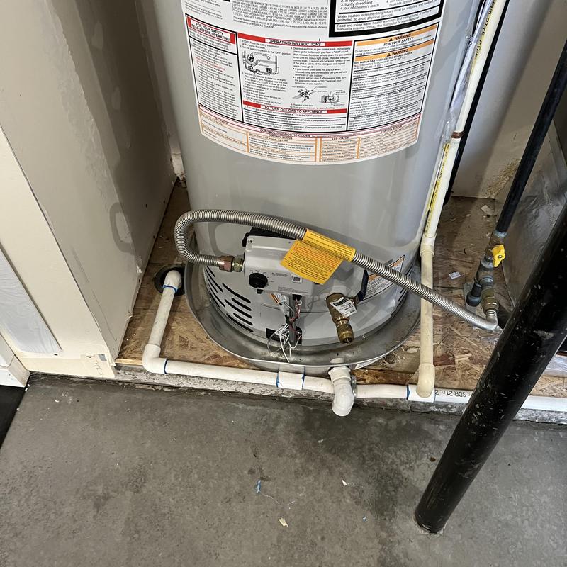 Water heater expansion tank and drain valve installation