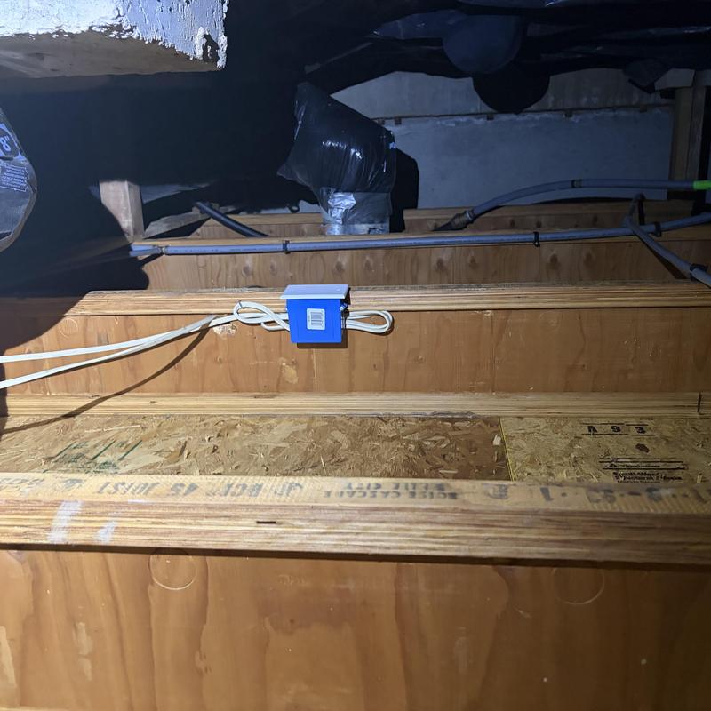 Electrical junction box installation in crawl space