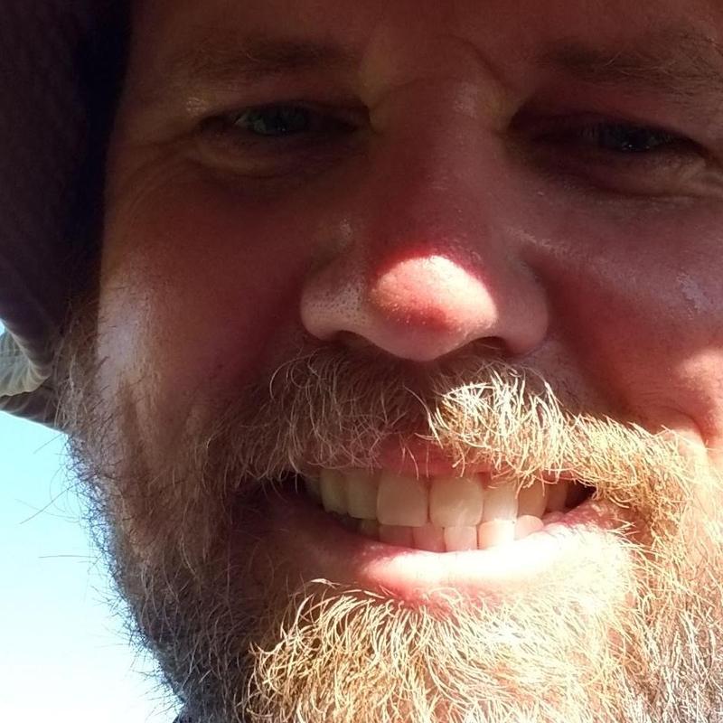 Beard and mustache close-up smiling face