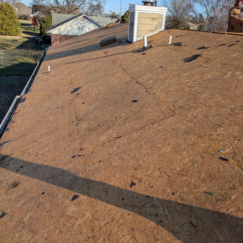 Roof decking installation on residential house roof