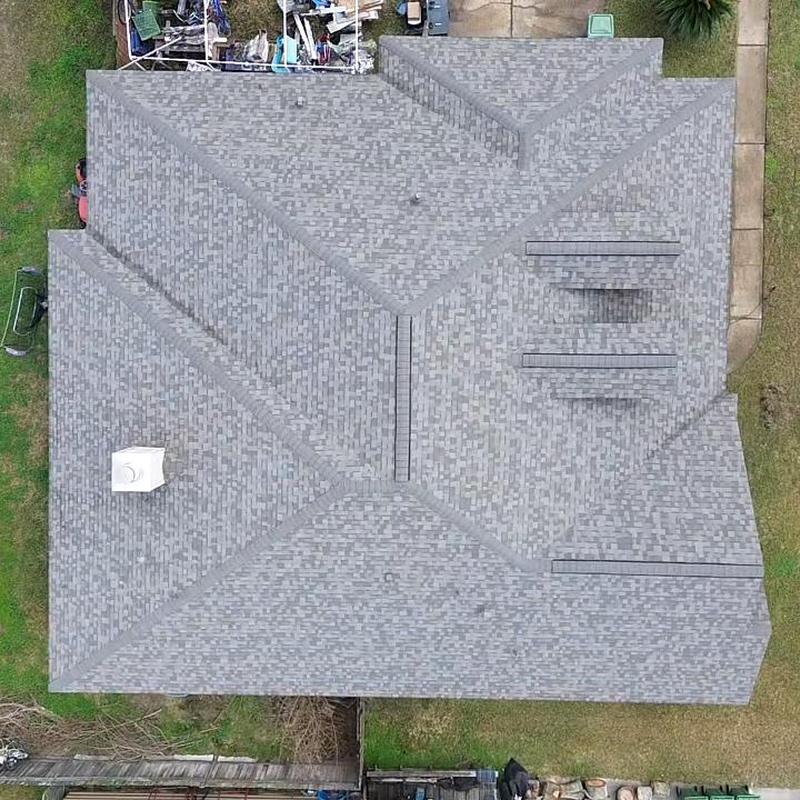 Owens Corning Duration shingle roof installation aerial view