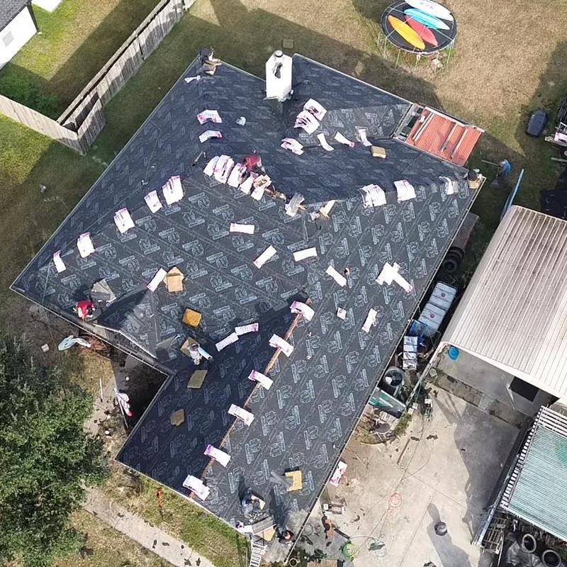 Roof underlayment installation for roof replacement in Baytown