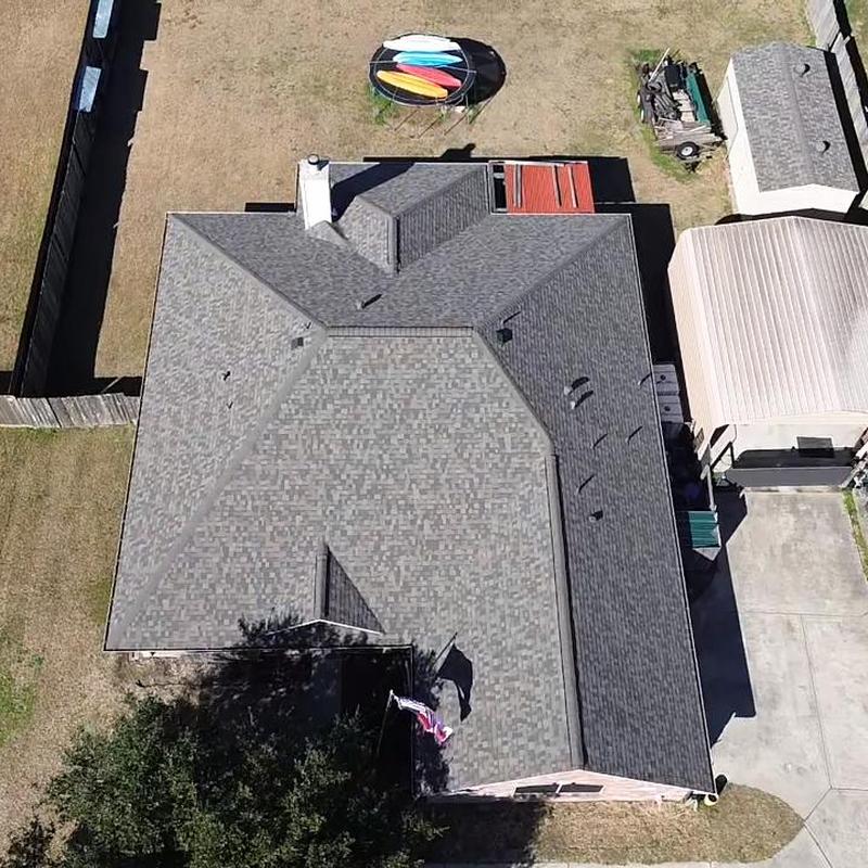 Asphalt shingle roof with new installation in Baytown, TX