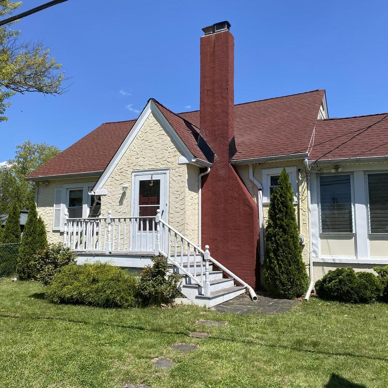 GAF Timberline HDZ Patriot Red roof on house GAF Timberline HDZ Patriot Red roof on house